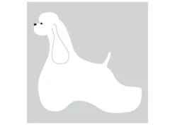 K-Design American Cocker Sticker Left White 10 Cm