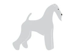 K-Design Airdale Terrier Sticker Right Silver 10 Cm