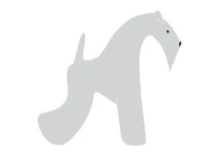 K-Design Kerry Blue Terrier Sticker Right Silver 10 Cm