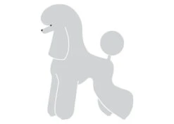 K-Design Poodle T-trim Sticker Left Silver 10 Cm