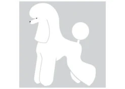 K-Design Poodle T-trim Sticker Left Wit 10 Cm