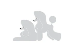 K-Design Poodle Double Sticker Left Silver 10 Cm