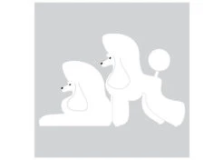 K-Design Poodle Double Sticker Left White 10 Cm