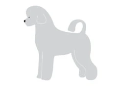 K-Design Portuguese Water Dog Puppy Sticker Left Silver 10 Cm