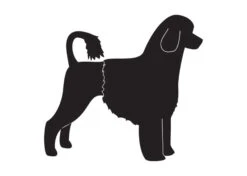 K-Design Portuguese Water Dog Lion Sticker Right Black 10 Cm