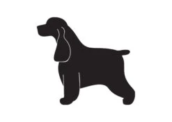 K-Design English Cocker Sticker Left Black 10 Cm