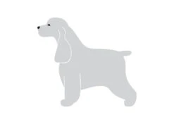 K-Design English Cocker Sticker Left Silver 10 Cm