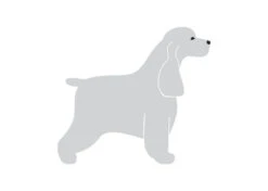 K-Design English Cocker Sticker Right Silver 10 Cm