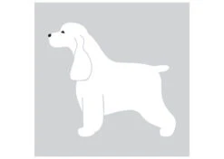 K-Design English Cocker Sticker Left White 10 Cm