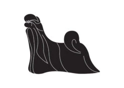 K-Design Shih Tzu Sticker Left Black 10 Cm