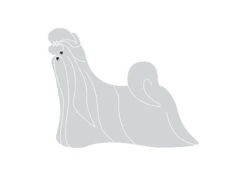 K-Design Shih Tzu Sticker Left Silver 10 Cm