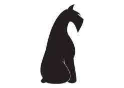 K-Design Schnauzer Sit Sticker Right Black 10 Cm