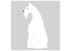 K-Design Schnauzer Sit Sticker Left White 10 Cm