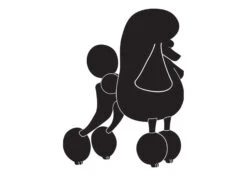 K-Design Poodle Continental Sticker Right Black 10 Cm