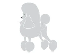 K-Design Poodle Continental Sticker Left Silver 10 Cm