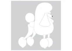 K-Design Poodle Continental Sticker Right White 10 Cm