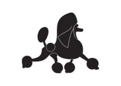 K-Design Poodle Running Sticker Right Black 10 Cm