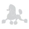 K-Design Poodle Running Sticker Left Silver 10 Cm -Pawfect Care Store 01kde151 12x 8ijifa69mdscviva