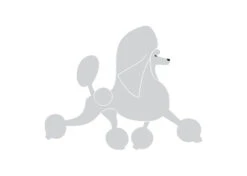 K-Design Poodle Running Sticker Right Silver 10 Cm