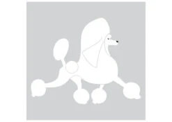 K-Design Poodle Running Sticker Right White 10 Cm