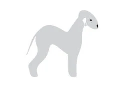 K-Design Bedlington Terrier Sticker Right Silver 10 Cm