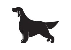 K-Design Setter Dog Sticker Left Black 10 Cm