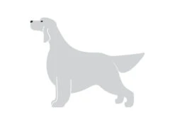 K-Design Setter Dog Sticker Left Silver 10 Cm