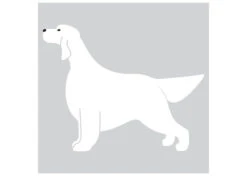 K-Design Setter Dog Sticker Left White 10 Cm