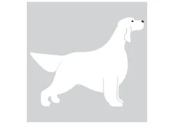 K-Design Setter Dog Sticker Right White 10 Cm