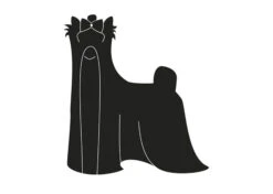 K-Design Yorkshire Terrier Sticker Left Black 10 Cm