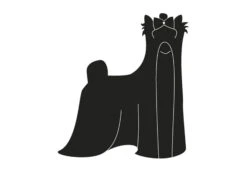 K-Design Yorkshire Terrier Sticker Right Black 10 Cm