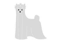 K-Design Yorkshire Terrier Sticker Left Silver 10 Cm