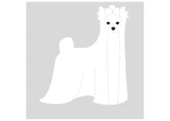 K-Design Yorkshire Terrier Sticker Right White 10 Cm