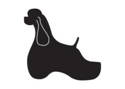 K-Design American Cocker Sticker Left Black 25 Cm