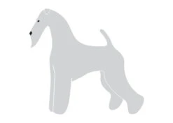 K-Design Airdale Terrier Sticker Left Silver 25 Cm