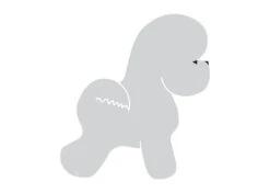 K-Design Bichon Sticker Right Silver 25 Cm