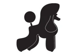 K-Design Poodle Puppy Sticker Right Black 25 Cm