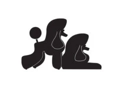 K-Design Poodle Double Sticker Right Noir 25 Cm