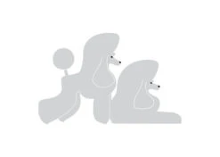 K-Design Poodle Double Sticker Right Silver 25 Cm