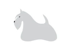 K-Design Scottish Terrier Sticker Left Silver 25 Cm