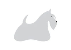 K-Design Scottish Terrier Sticker Right Silver 25 Cm