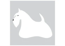 K-Design Scottish Terrier Sticker Left White 25 Cm