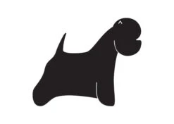 K-Design West Highland Terrier Sticker Right Black 25 Cm