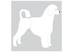 K-Design Portuguese Water Dog Lion Sticker Right White 25 Cm