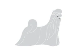 K-Design Shih Tzu Sticker Right Silver 25 Cm