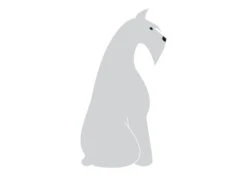 K-Design Schnauzer Sit Sticker Right Silver 25 Cm