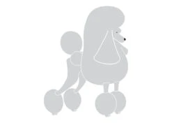 K-Design Poodle Continental Sticker Right Silver 25 Cm