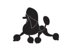 K-Design Poodle Running Sticker Left Black 25 Cm