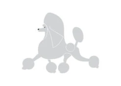 K-Design Poodle Running Sticker Left Silver 25 Cm
