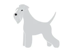 K-Design Schnauzer Sticker Left Silver 25 Cm